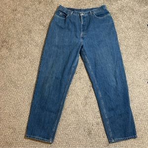 Lands’ End women’s blue high rise baggie fit jeans size 14